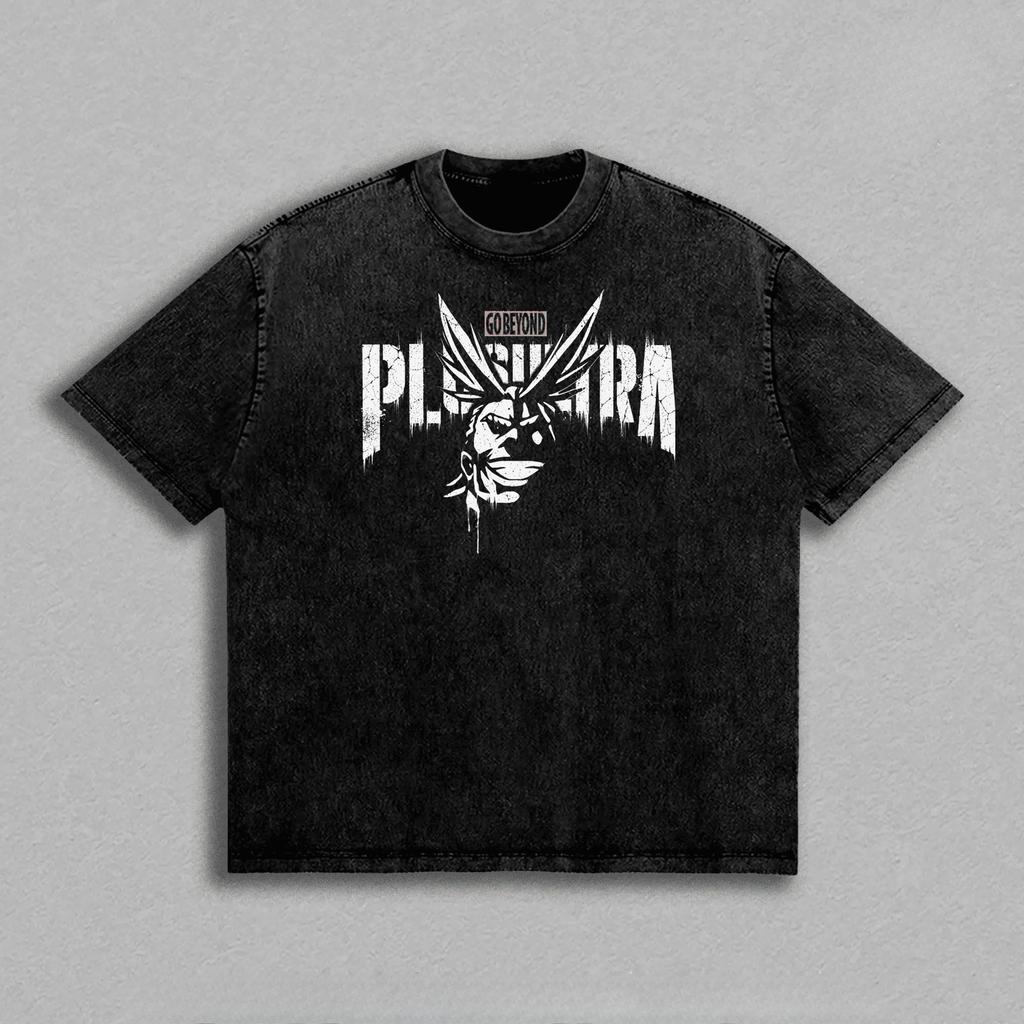 All Might My Hero Academia T-shirt Anime Vintage Washed Oversized T Shirt Men Clothing Summer Short Sleeve Cotton Tees Clothes