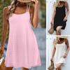 Plus Size Eyelet Jacquard Solid Cami Dress Casual Crew Neck Sleeveless Dress for Spring & Summer Women's Plus Size Clothing