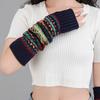 Bohemian Style Knitted Fingerless Sleeves Thickened Warmer Long Cuff Y2K Star Arm Cover  Winter