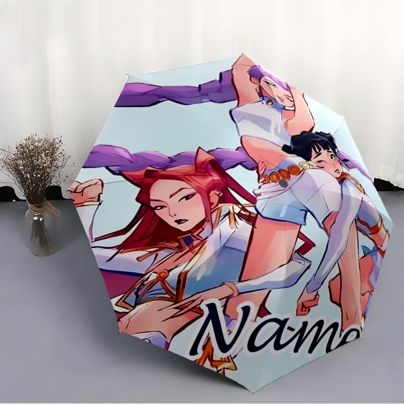 Personalized Name K-KPop Demon Hunters Print Umbrella - Automatic Open/Close, Eight-Rib Durable Frame, Automatic Folding Umbrella