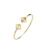 Classic Four-Leaf Clover Titanium Steel Bracelet, European and American Fashion Lucky Clover, 18K Plated, Women's Versatile Jewelry