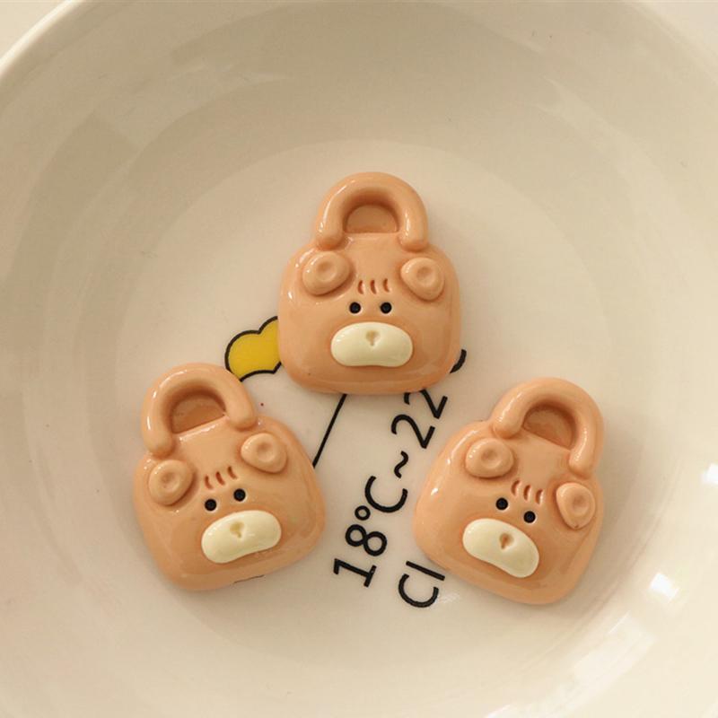 10Pcs New Cute Animal Bear, Cake, Chocolate Resin Cabochon Scrapbooking Diy Jewelry Hairpin Craft Decoration Accessories A82