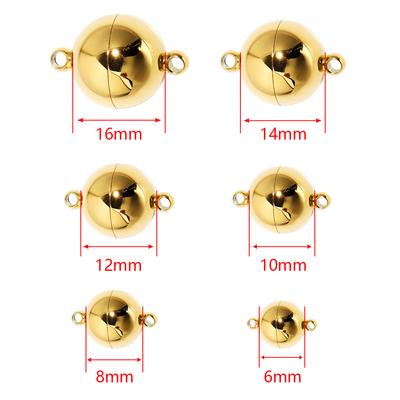 2 stuks Roestvrij Staal Magnetische Sluitingen Balvorm Sterke Magnetische Gespen Eindsluiting Connectoren Voor DIY Kettingen Armbanden Benodigdheden