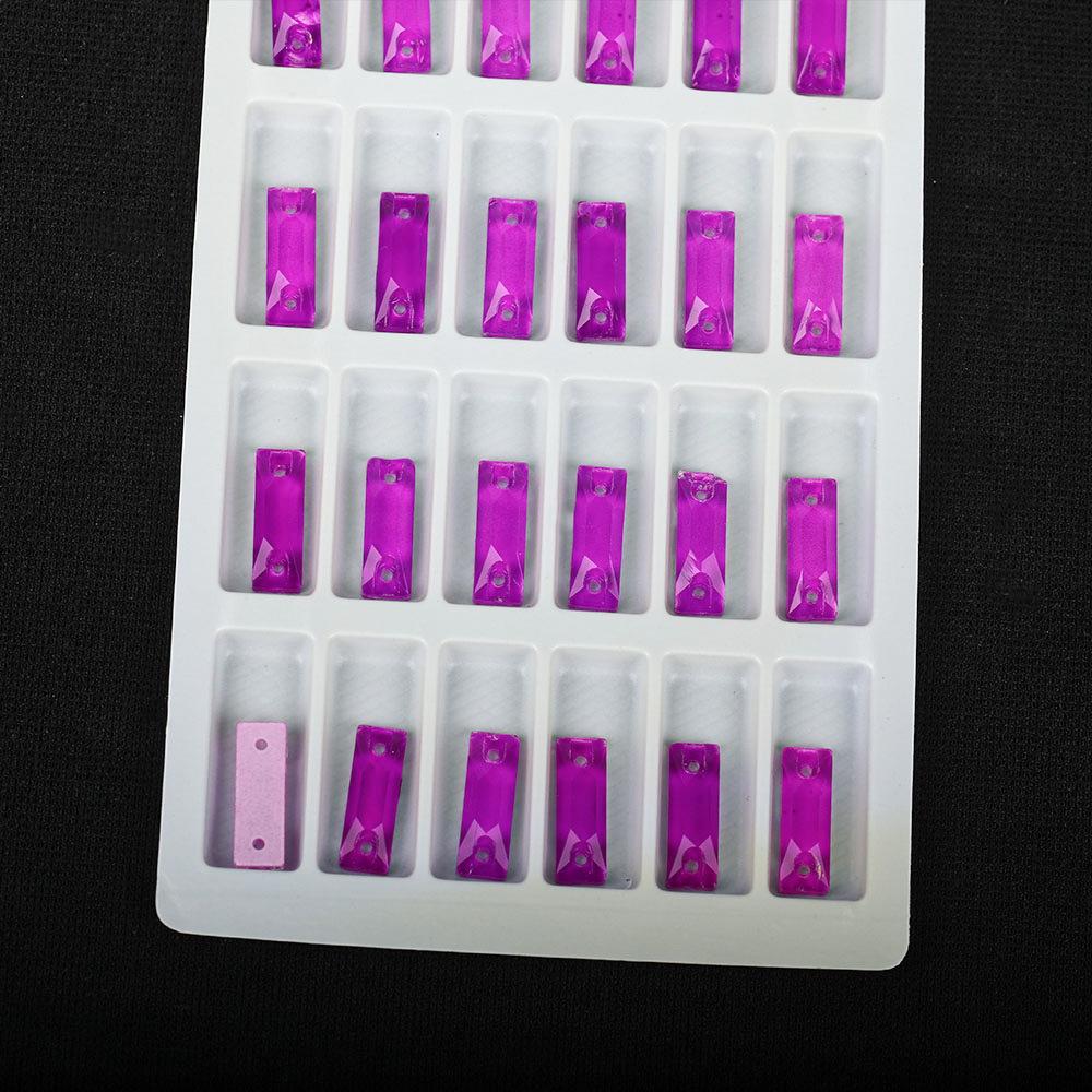 Long Fluorescent Glass Flat Buckle Hand Seam Drill, Double Hole Rhinestone Flat Bottom Drill Diy Accessories Material Package