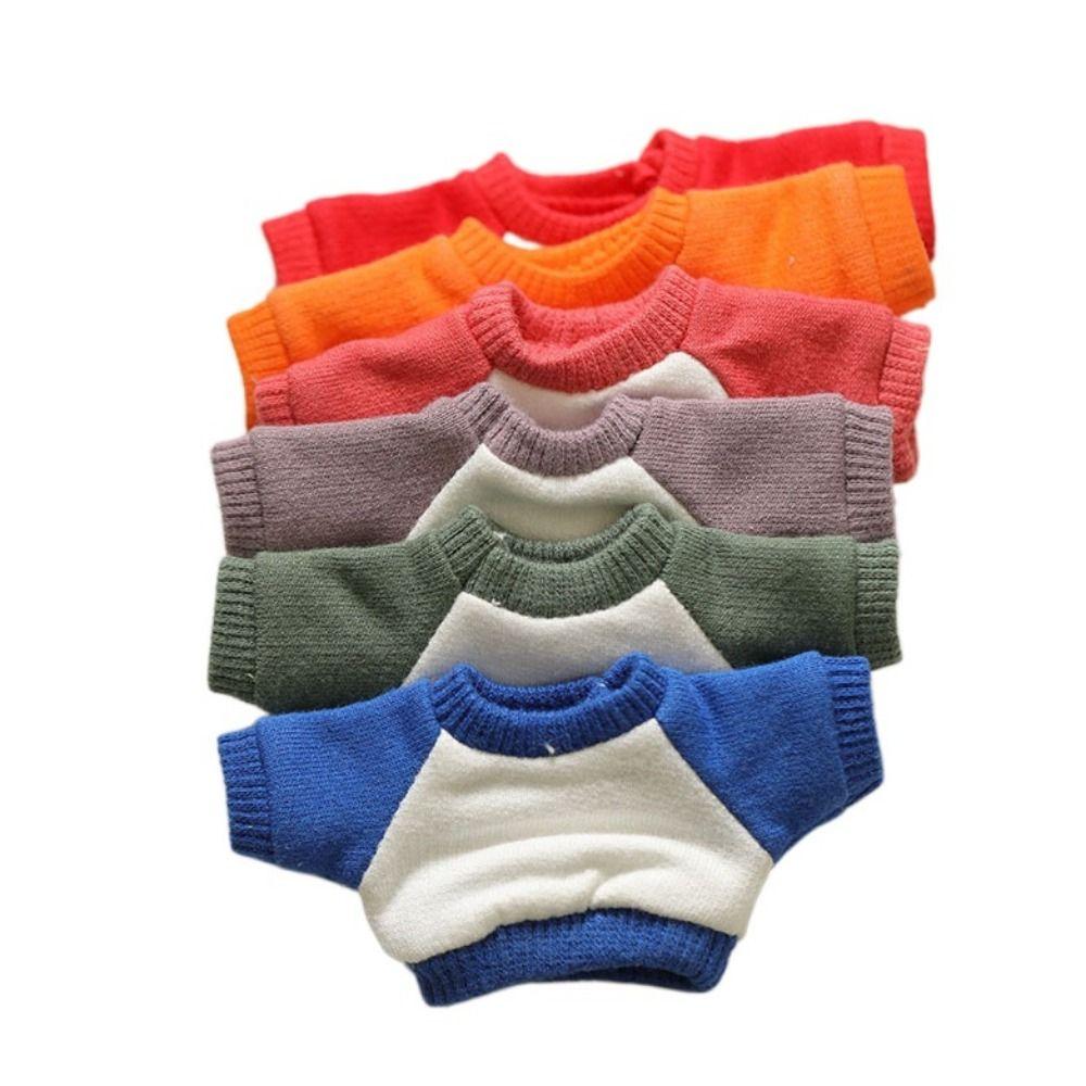 Stripe Plush Doll Clothes 15cm Solid Color No Attributes Doll Clothes  DIY Dress Up