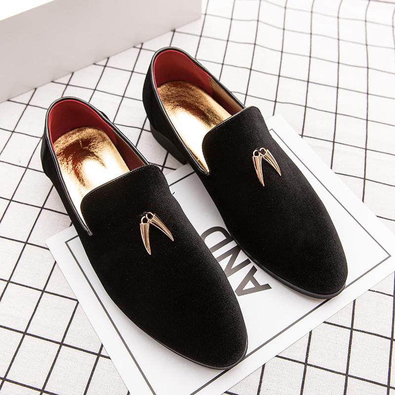 Scarpe da Uomo Mocassini Fatti a Mano per Feste e Matrimoni Scarpe da Uomo in Velluto con Foglie e Fibbia Dorata Scarpe Eleganti da Uomo Ballerine da Uomo Zapatos Hombre