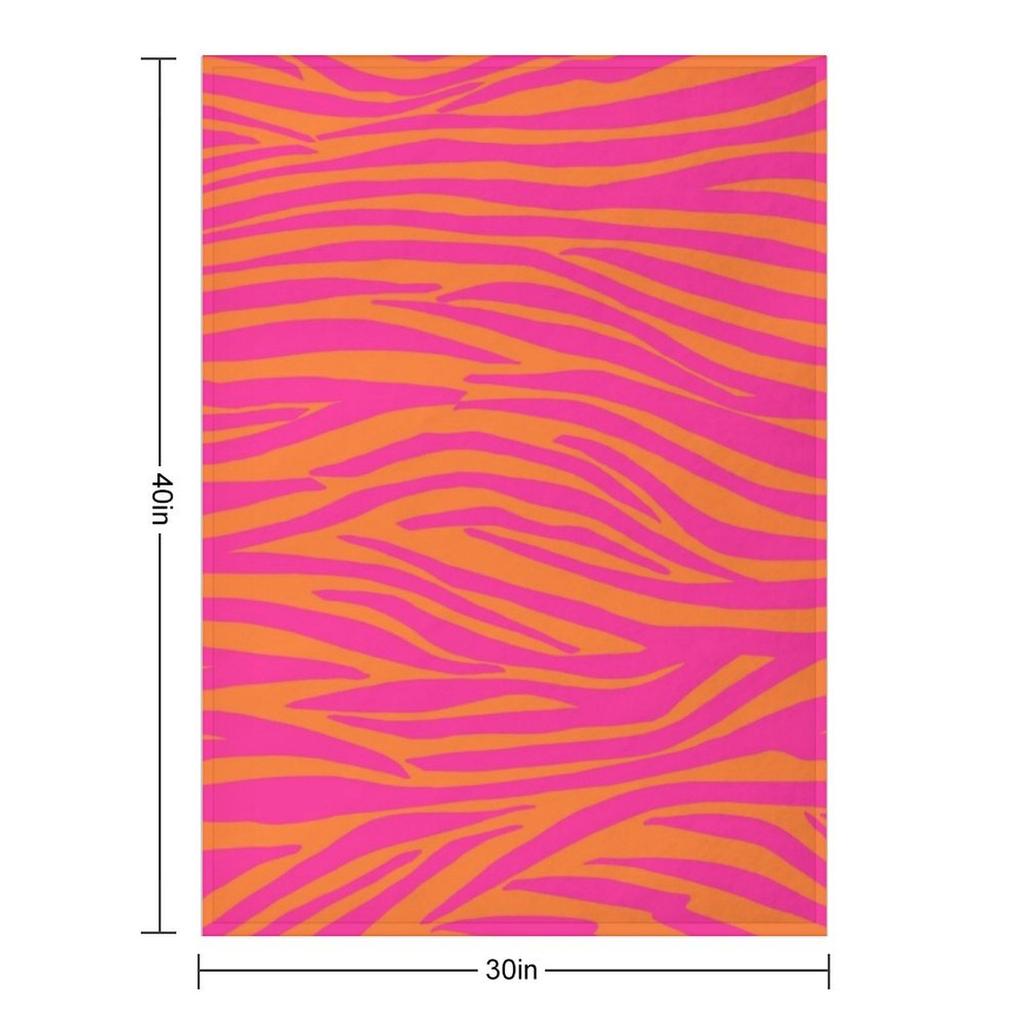 Pink and Orange Zebra Stripes Throw Blanket Travel Sofa Decorative Sofa Luxury Brand Blankets