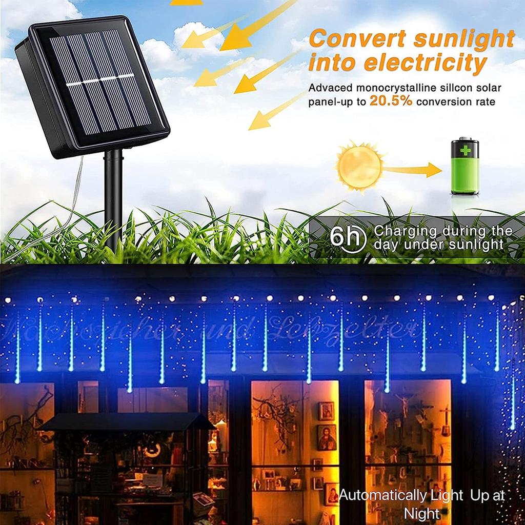 30/45CM Solar Meteor Shower Lights Waterproof LED Ambient Lights Outdoor Hanging Decoration Lighting for Tree Party Christmas