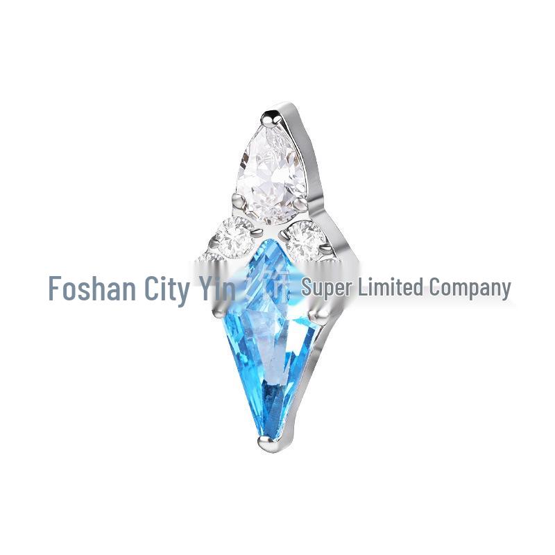 Titanium Alloy Rhombus Zirconium Ear, Lip, and Tongue Piercing Studs
