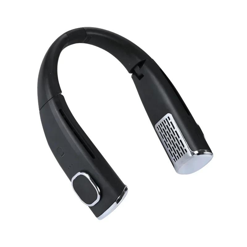 

Neck Fan Hands Free 4000mAh Bladeless USB Rechargeable Portable for Outdoor Sports Travel Gym чёрный