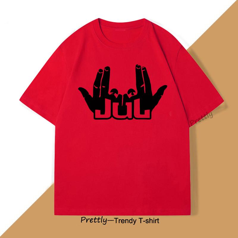 

JuL T Shirts for Men Women Music Rapper Graphci T Shirts Cotton Vintage Short Sleeve Tshirt Male Tops Streetwear Tees Clothes S