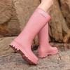 Winter Velvet Set Rain Shoes Women's Seaside Fashion High Tube 38cm Heightening Sole Rain Boots Exquisite Women's Water Shoes Warm Shoes