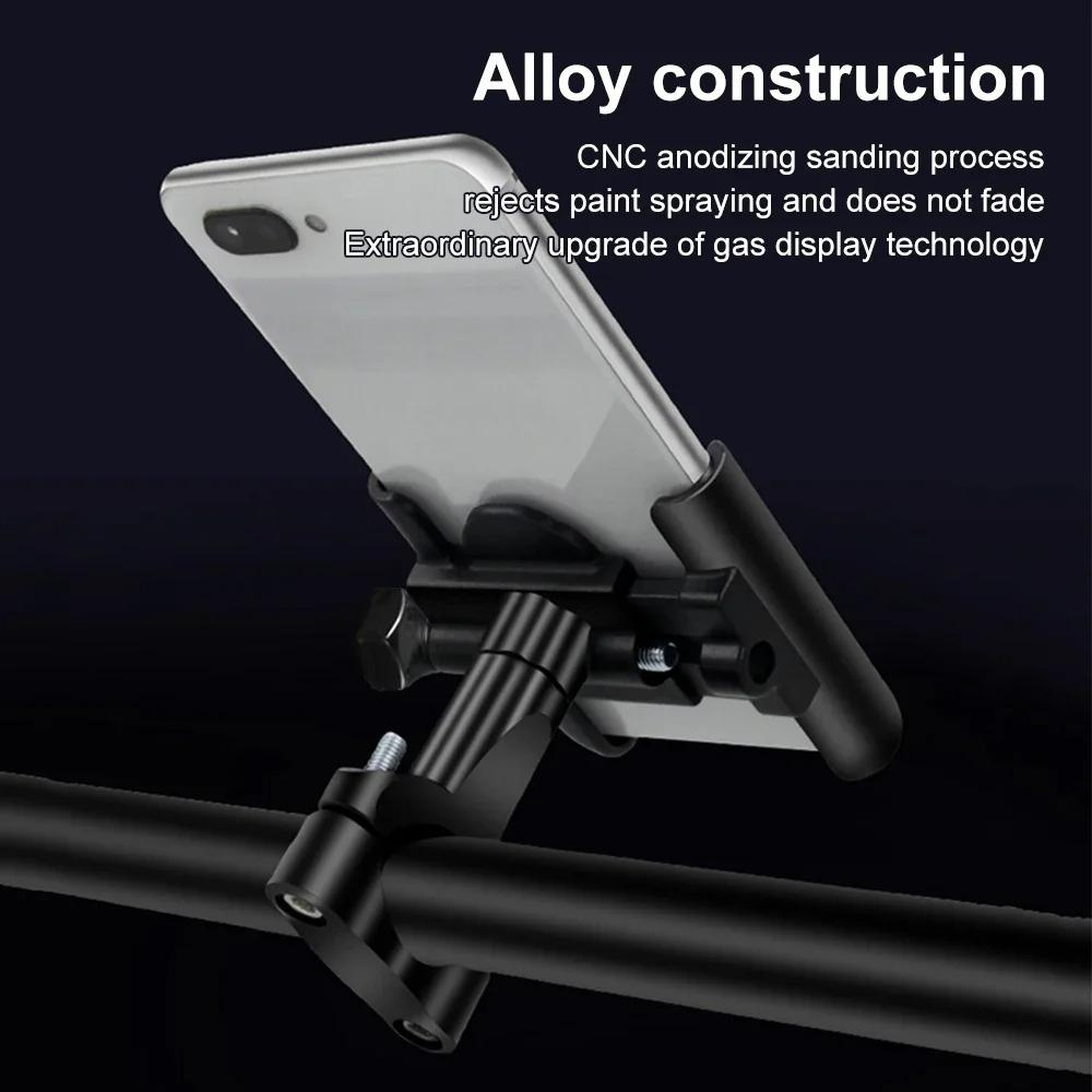 360 Degree Rotatable Aluminum Alloy Motorcycle Bike Mobile Phone Bracket Support for Easy Cycling Navigation Urban And Leisure
