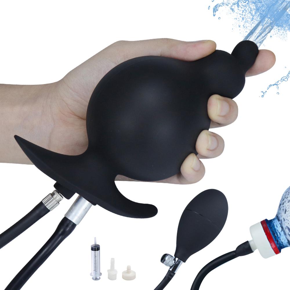 Anal Expander Water Spray Inflatable Anal Plug Anal Enema Cleaner Rear Court Pull Bead Anal Plug Adult Game Alternative Sex