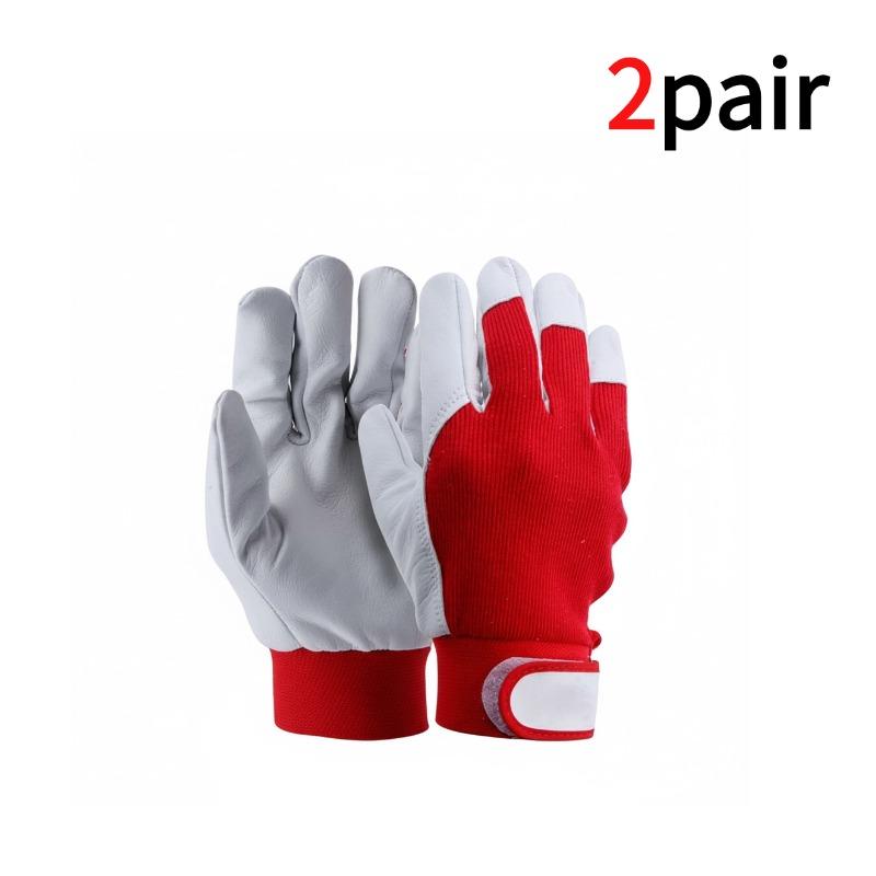 1pair Cowhide Leather Work Gloves Safety Labour Protection Thick Welding Gloves Garden Driver Workers Work Wear-resistant Gloves
