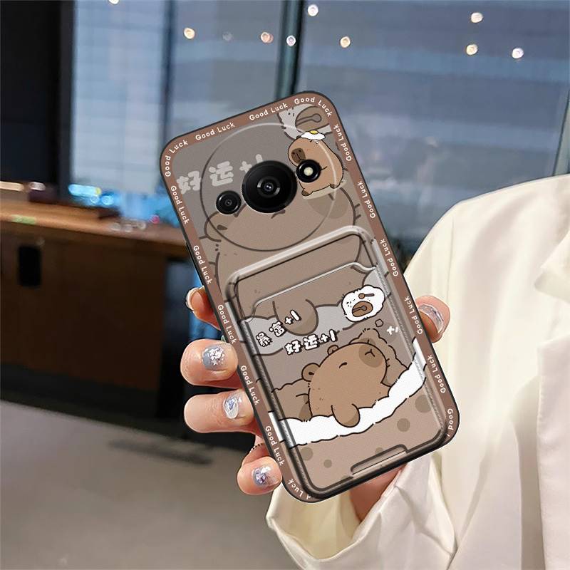 Card sleeve Full wrap Phone Case For Redmi A3 4G/A3X/Xiaomi POCO C61 4G Cover protective Anti-knock Back Cover TPU Cute