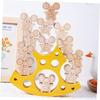 Boys and Girls-Friendly Blocks Wooden Building Blocks Cheese Mice Improve Patience Imagination Safe Material