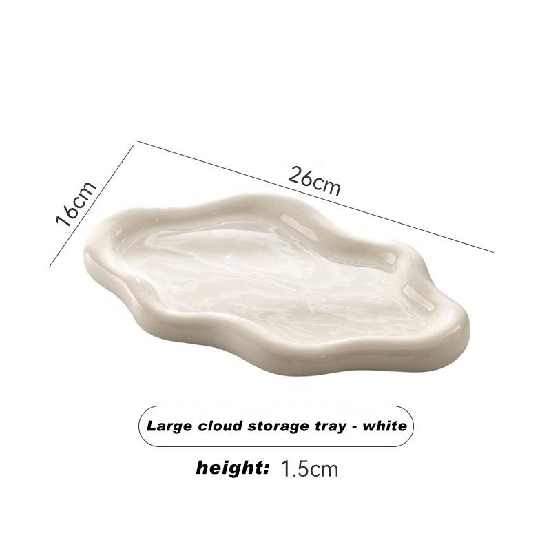 Versilbertes Keramiktablett Internetberühmte Foto-Requisiten Keramik Schmuckornamente Aufbewahrungs-Präsentationstablett