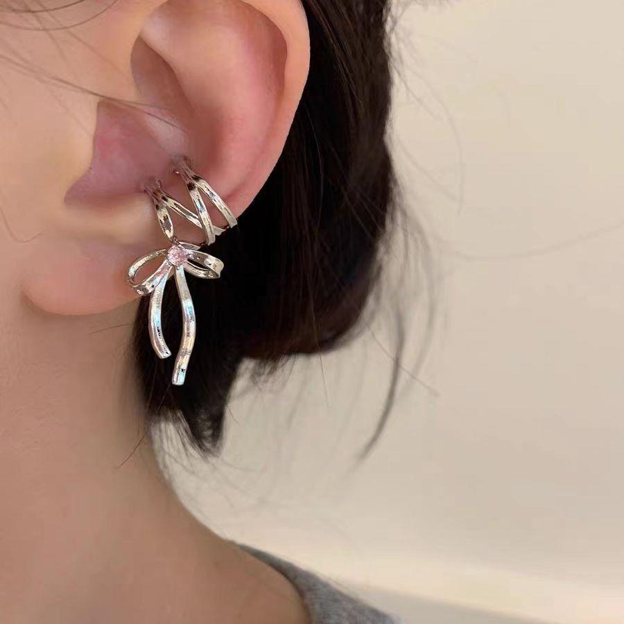 Women's Bow Ribbon Ear Cuff: Versatile Cold Style Jewelry, Ideal Christmas Gift