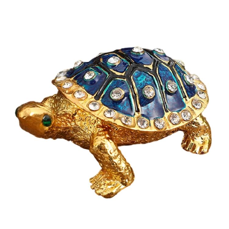 Artistic Turtles Jewelry Organizers Metal Crafted Decorative Container For Necklaces Rings Tabletop Display