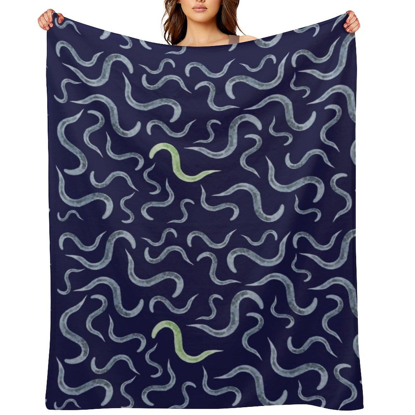 Caenorhabditis elegans Model Organism Biology Pattern Throw Blanket blankets ands heavy to sleep manga Blankets 30x40in