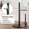 Stainless Steel Paper Towel Holder for Kitchen Countertop, Heavy Weighted Base Roll Dispenser - No Drill,Silver
