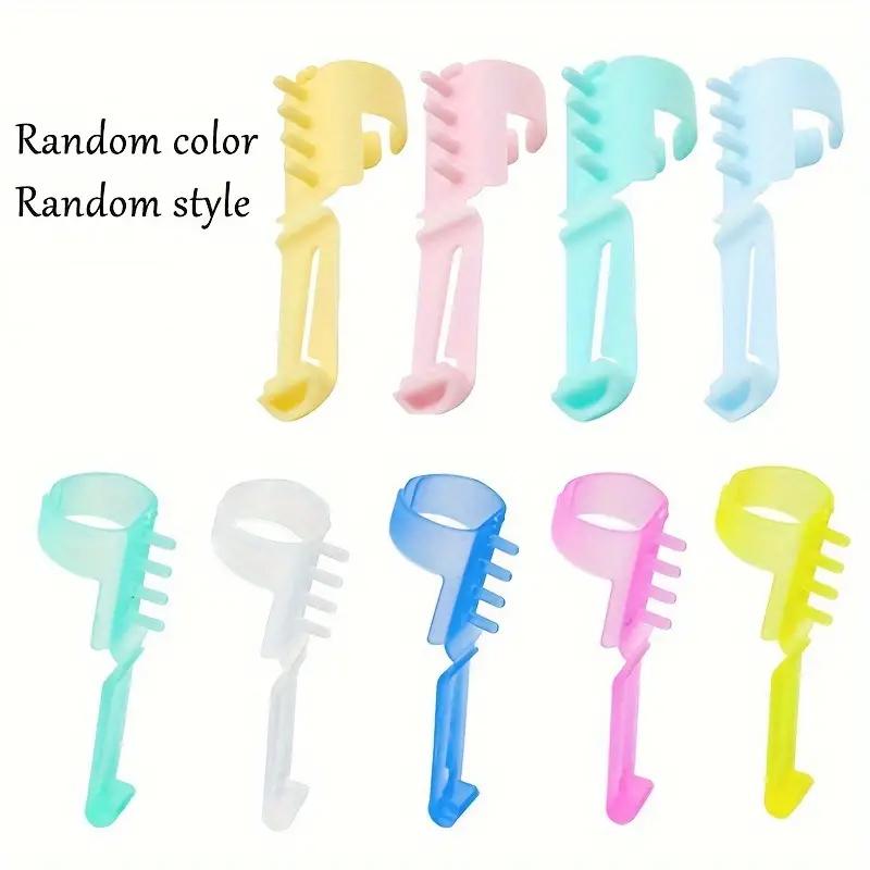 4 Stück Häkelgarn-Führungshülse Kunststoff-Fingerschutz für Anfänger Strick- und Häkelhandwerkszubehör