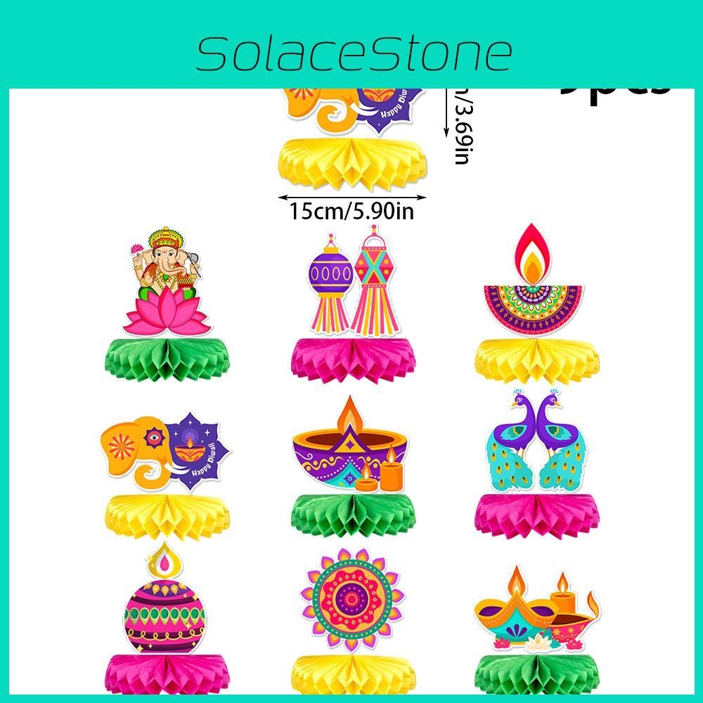 Party Scene Diwali Paper Honeycomb Elephant Decoration Set Ornaments Tabletop