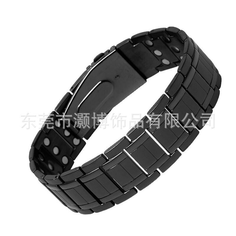 Mens Titanium Steel Geometric Bracelet With Magnetic Clasp Stylish Minimalist Wristband Daily Wear