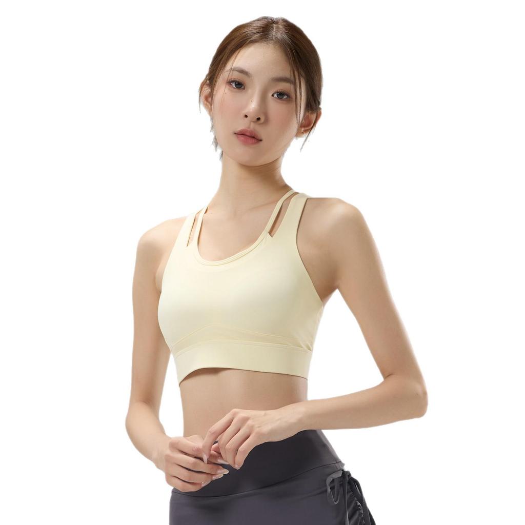 Women's High-Intensity Shockproof Workout Bra - Skin-Friendly, Beautiful Back Design for Pilates, Running, and Yoga.