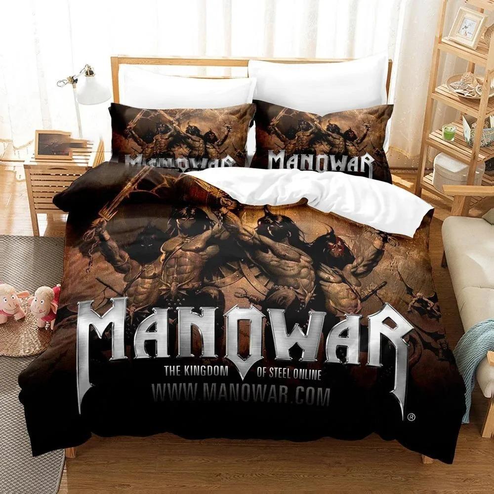 

3D Printed Manowar Bedding Set Boys Girls Twin Queen Size Duvet Cover Pillowcase Bed Boys Adult Fashion Home Textileextile EU single(135x200cm)