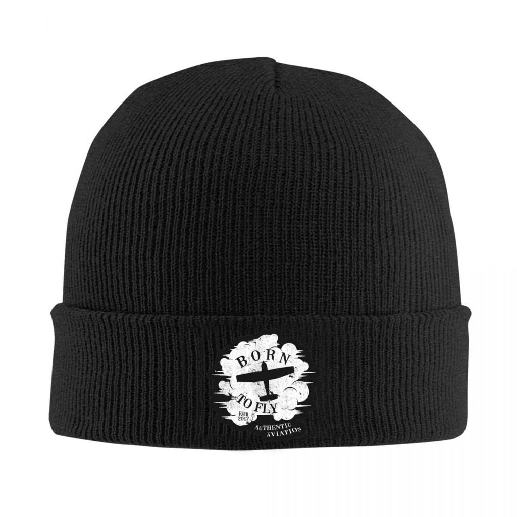 Born To Fly Flight Pilot Aviator Warm Knitted Cap Winter Knit Bonnet Hat Skullies Beanies Hip Hop Caps for Unisex