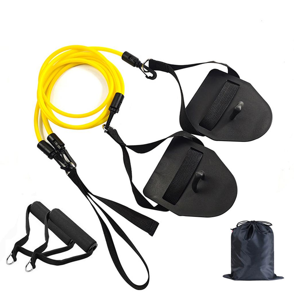 Swimming Arm Strength Trainer Fitness Resistance Band Arm Training Pull Rope with Hand Paddle Swim Training Equipment