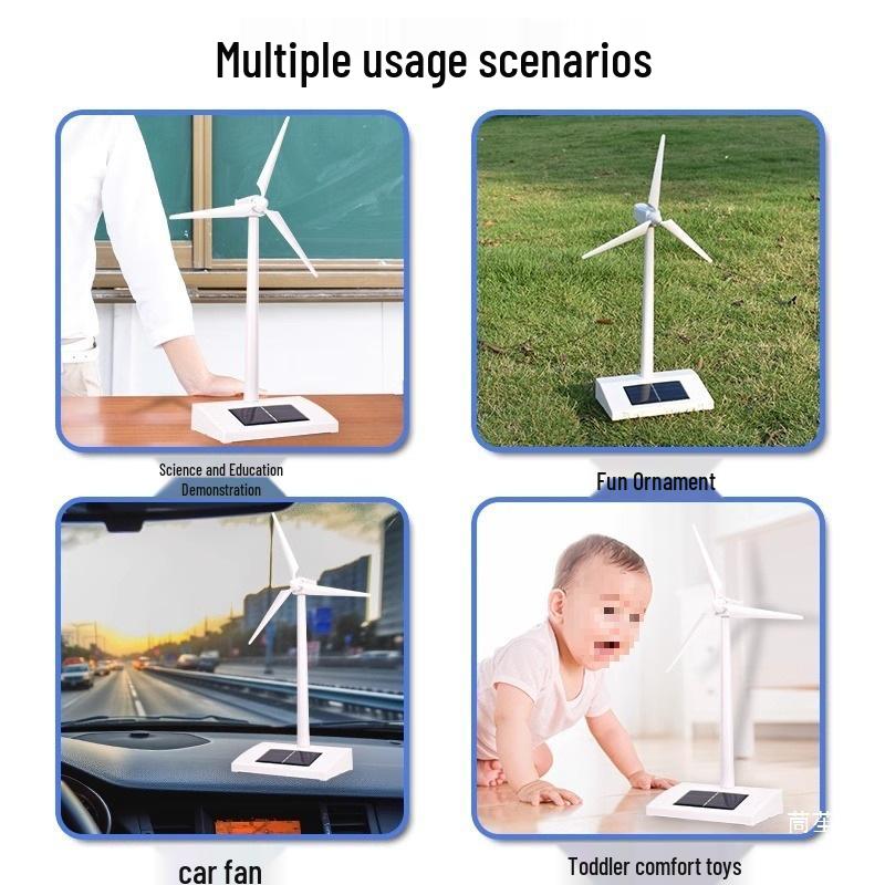 Solar-Powered Windmill Toy: Rotating Model for Kids' Science and Technology Experiments