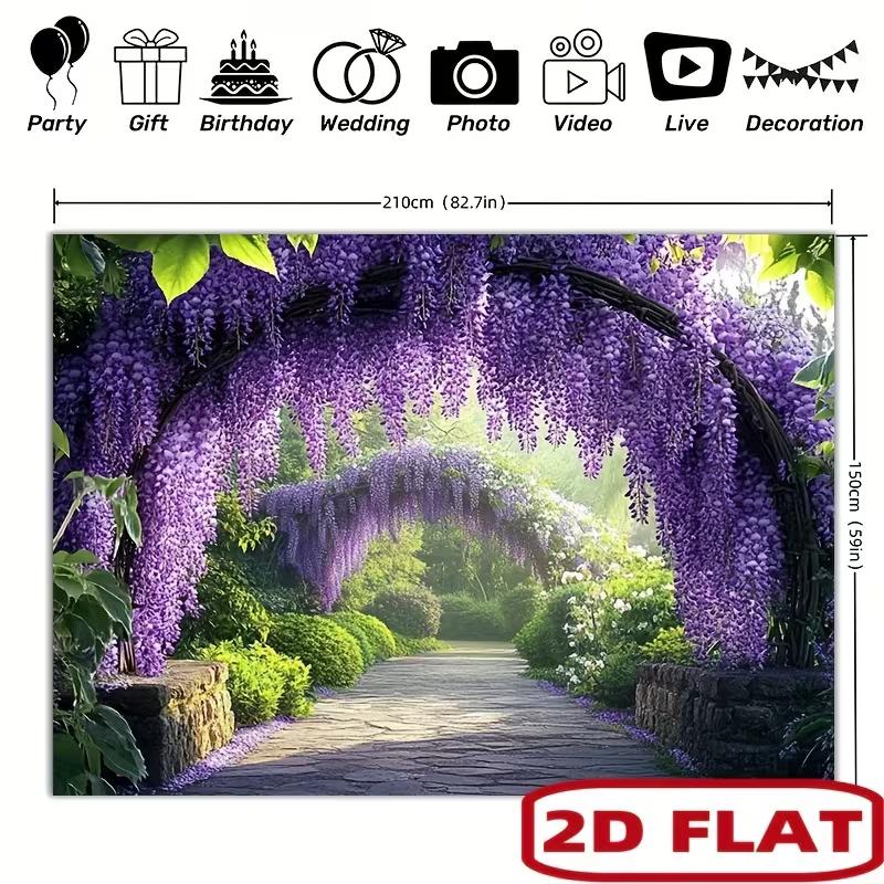 2D Floral Garden Wisteria Tunnel Backdrop for Maternity & Portrait Photoshoot