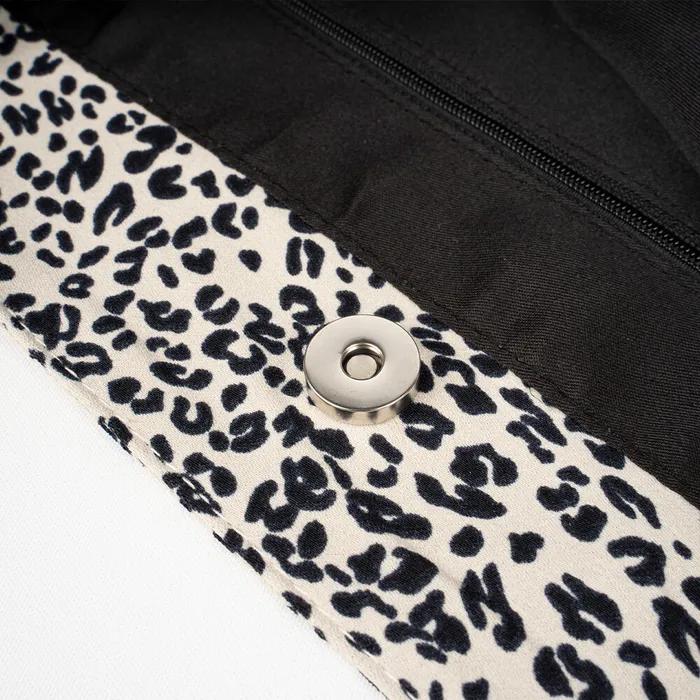 Leopard Flat Hobo Shopper Bag (White)