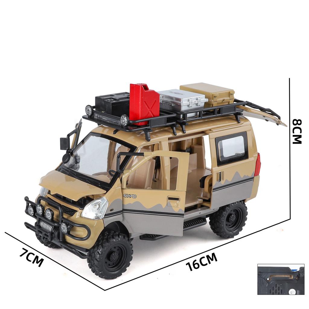 1/24 WuLing VAN Off-Road Vehicle Alloy Muscle Car Model Sound and Light Pull Back Children's Toy Collectibles Birthday Gift