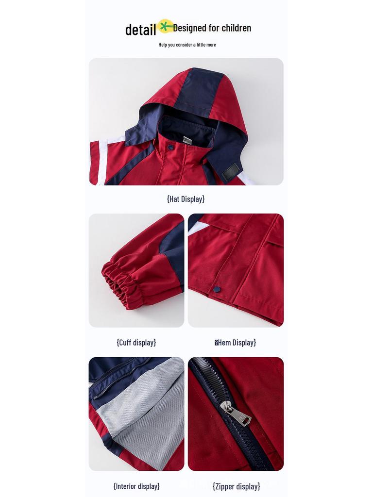 First Grade Children's Windbreaker Uniform Set - Spring & Autumn, 3-Piece, Windproof for Primary & Kindergarten Schools