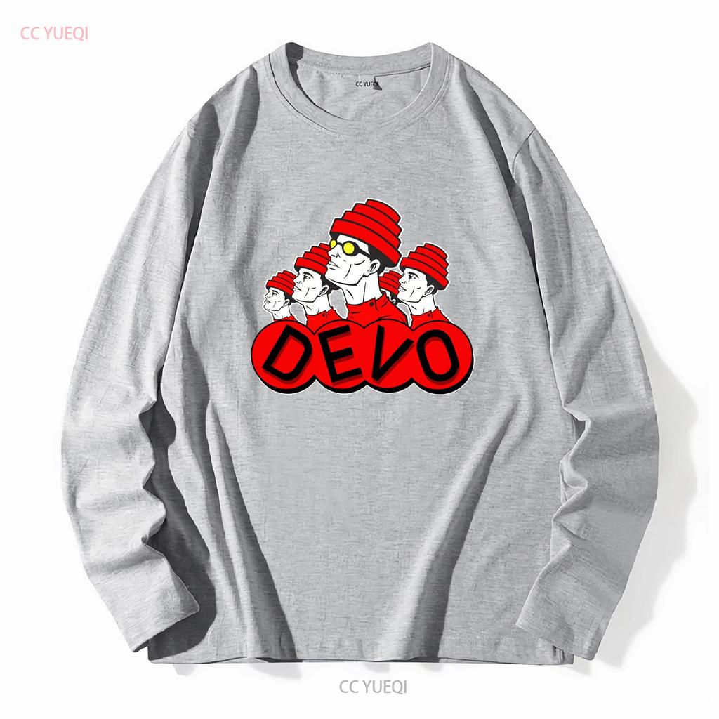 Funny Devo American Rock Band T Shirt Unisex Black Size S To 4xl Long Sleeves Vintage Washed Unisex Fashion Casual