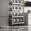 Yingbai 5-Layer Gunmetal Gray Stainless Steel Kitchen Storage Rack