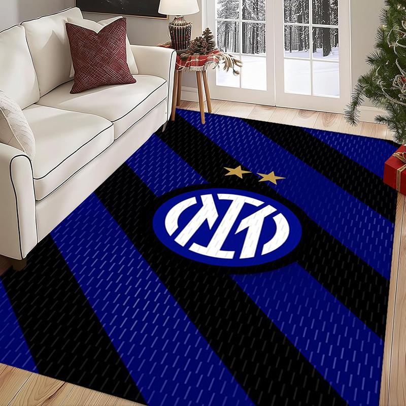 Inter Milan Emblem Dynamic Background Carpet Printing Living Room and Bedroom Mats Dormitory Decoration Protective Pad Art