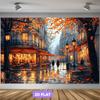 2D plane, 1 piece showcasing fashionable street scenes, highly suitable for autumn-themed parties