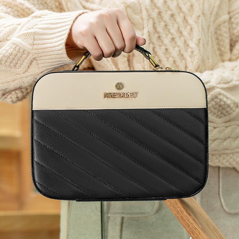 Professional Ladies Cosmetic Bag Portable PU Waterproof Skincare Storage Bag Souvenir Gift Makeup Case for Women