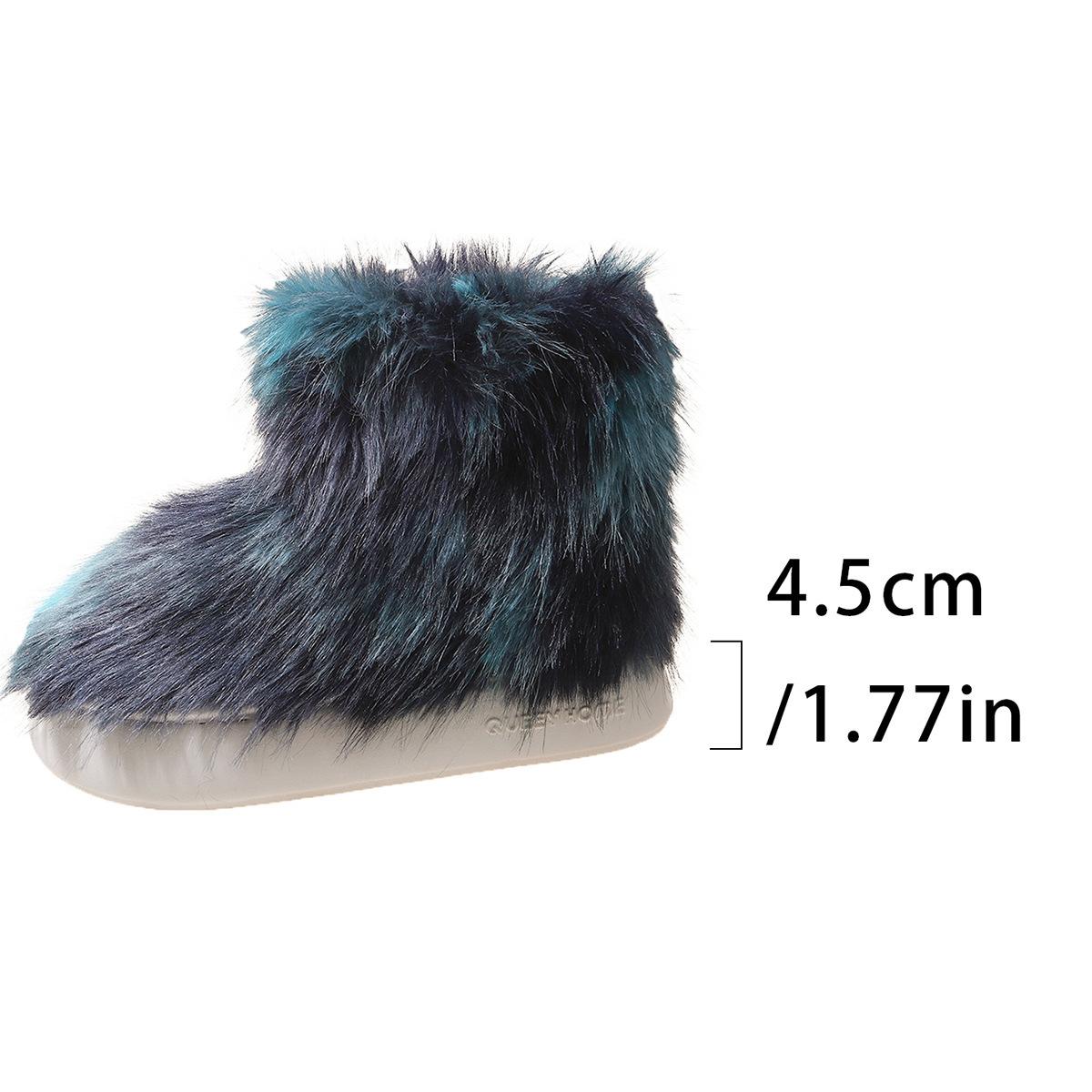 

Великого розміру нові пухнасті чоботи дитячі зимові теплі плюшеві черевики середньої висоти модні та милі снігові чоботи 42-43