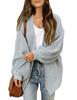 2024 Autumn/Winter New Amazon Foreign Trade Women's European & American Lantern Sleeve Cardigan Pocket Chunky Knitted Cross-border Sweater