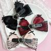 Elegant Bow 2000s Black Balletcore Hair Clip Elaborate Flat Clip Balletcore