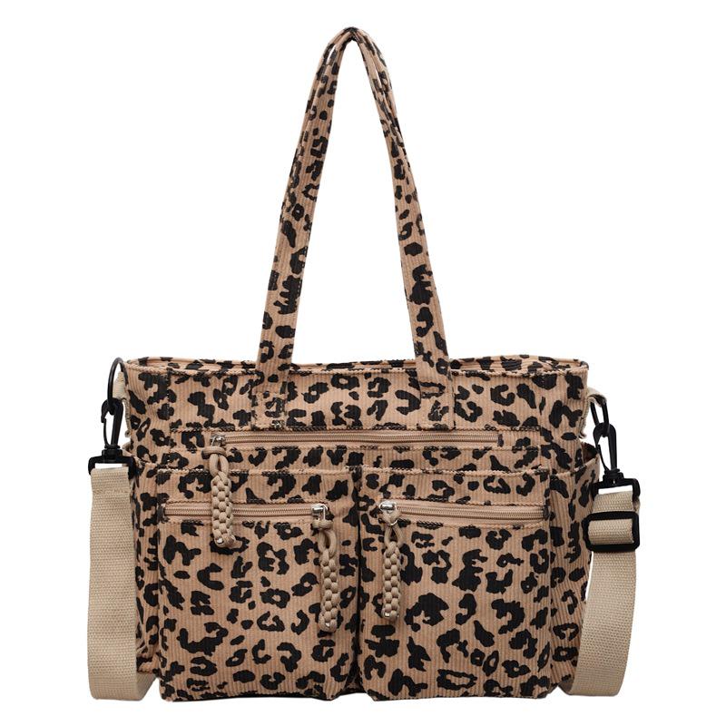 Women's Leopard Print Tote: Versatile Large Capacity Shoulder & Crossbody Bag