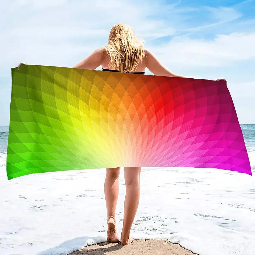 Rainbow Bliss Bath Towel - Vibrant Design, Soft Absorbent, Perfect for Summer Fun, Adds Cheerful Vibes to Your Beach Days