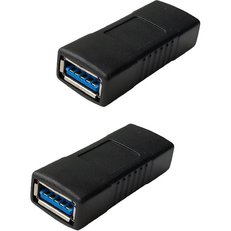 USB 3.0 Female to Female Extension Connector Adapter (2 Pack)