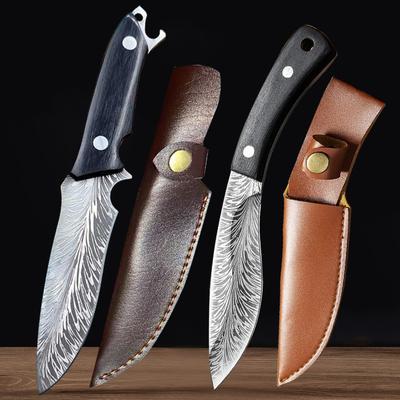 2025 Handgeführtes Fleischmesser Handtaschen-Fleischmesser Geschmiedetes Edelstahl-Fleischmesser Tragbares Obstmesser Scharfes Fleischmesser 2 Sets